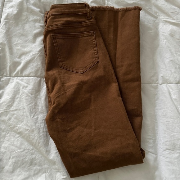 Cider Bootleg Jeans Frayed Bottom Brown Jeans Size S two front and back pockets - Picture 11 of 12